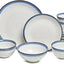 Set 16 Pzas Vajilla Gres 4 Pers Platos Cerámica Borde Azul