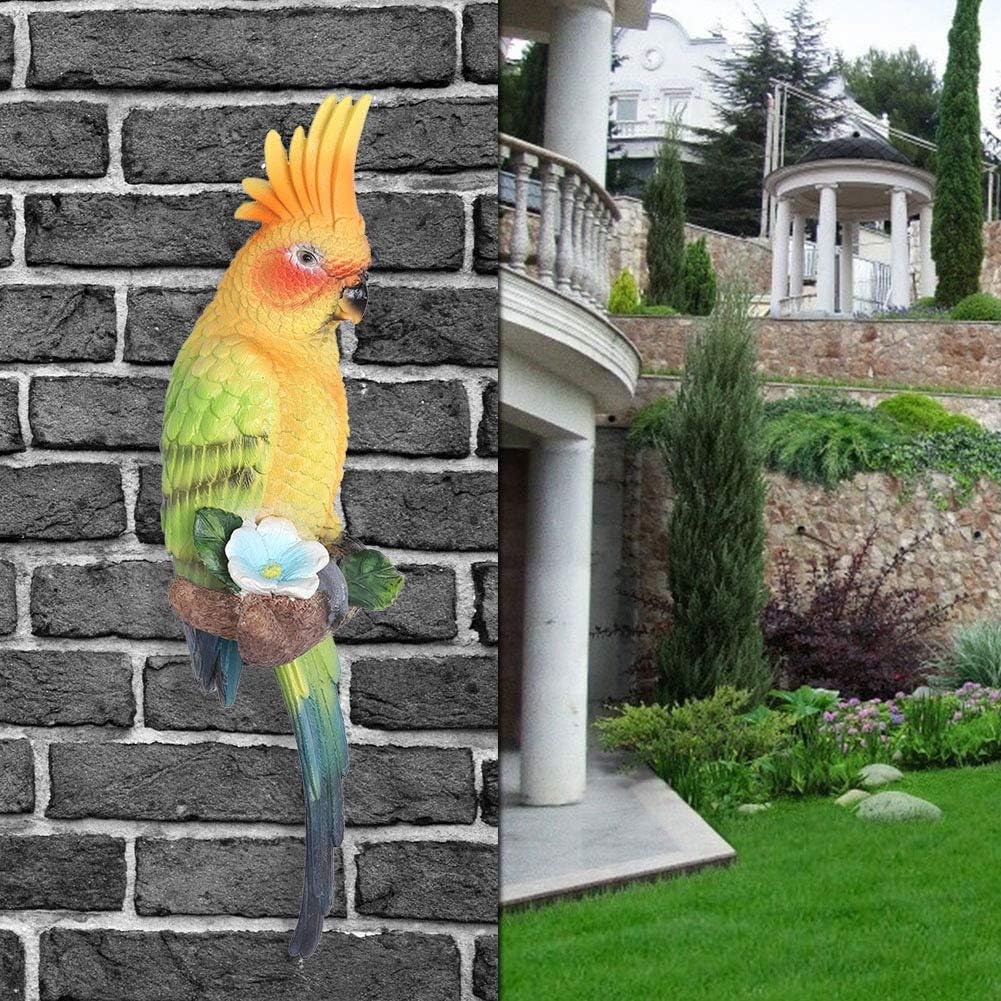 Estatuas colgantes de loro para jardín al aire libre