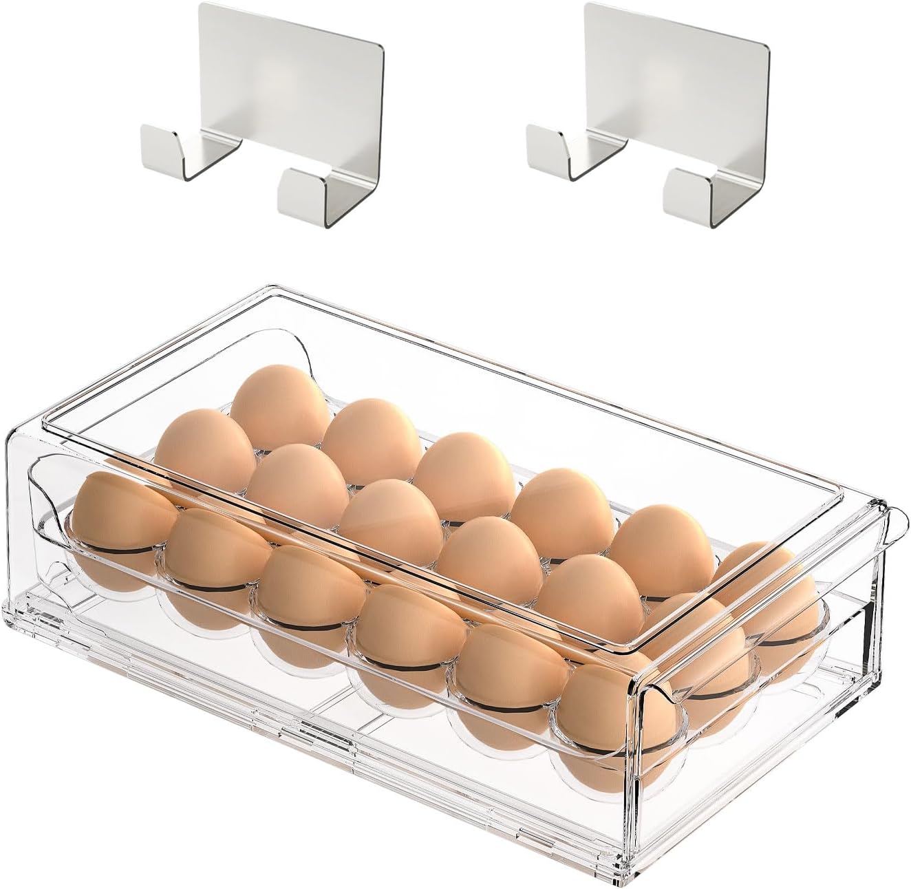 Contenedor huevos apilable sin BPA 18uds transparente