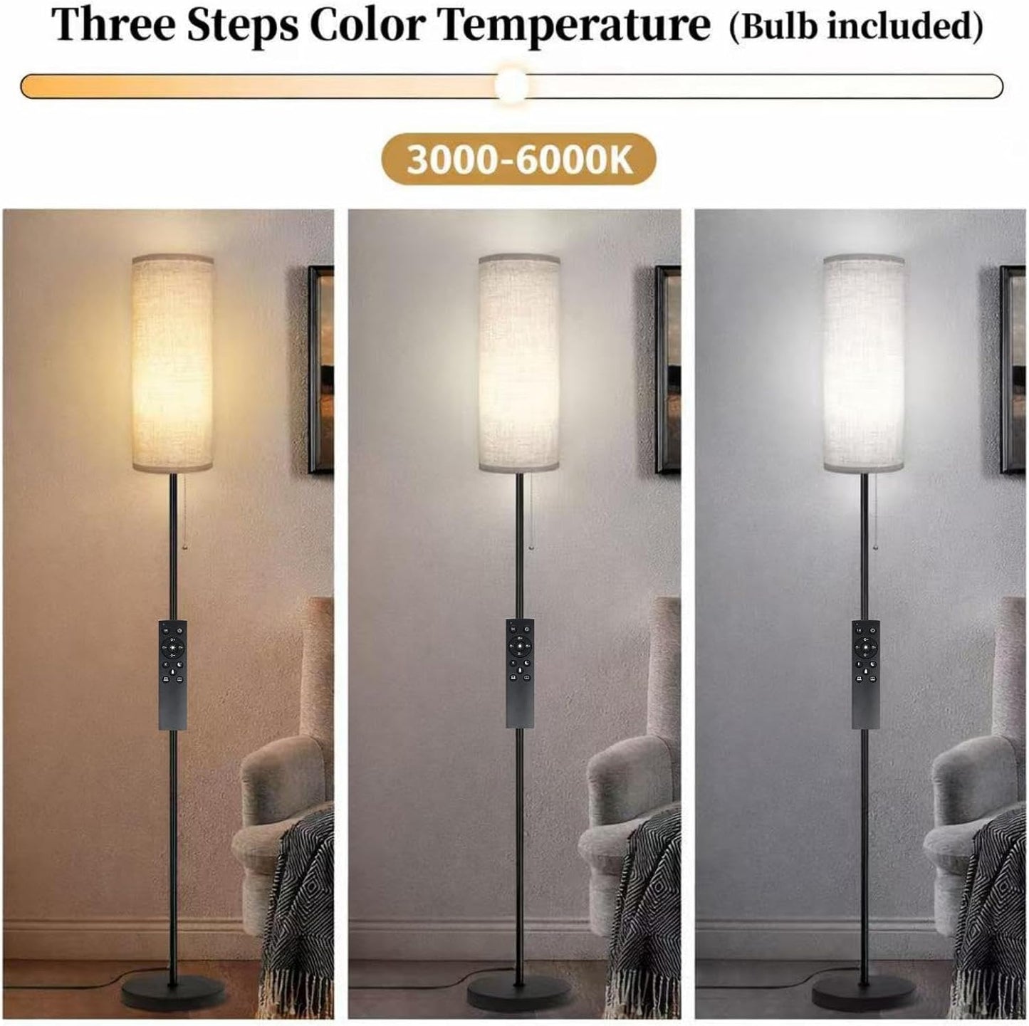Lámpara sala estar moderna con interruptor LED