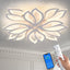 Lámpara techo LED forma flor blanca 71cm control remoto
