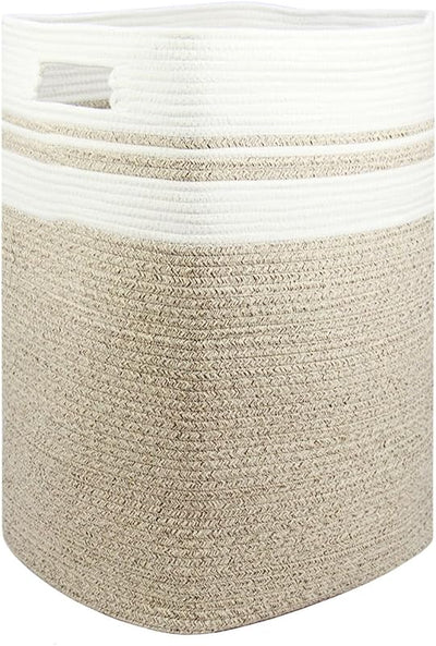 Cesta lavandería algodón marrón 16x13x22pulg plegable 50L