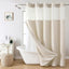 Cortina ducha lino texturizado forro presión 71x86pulg crema