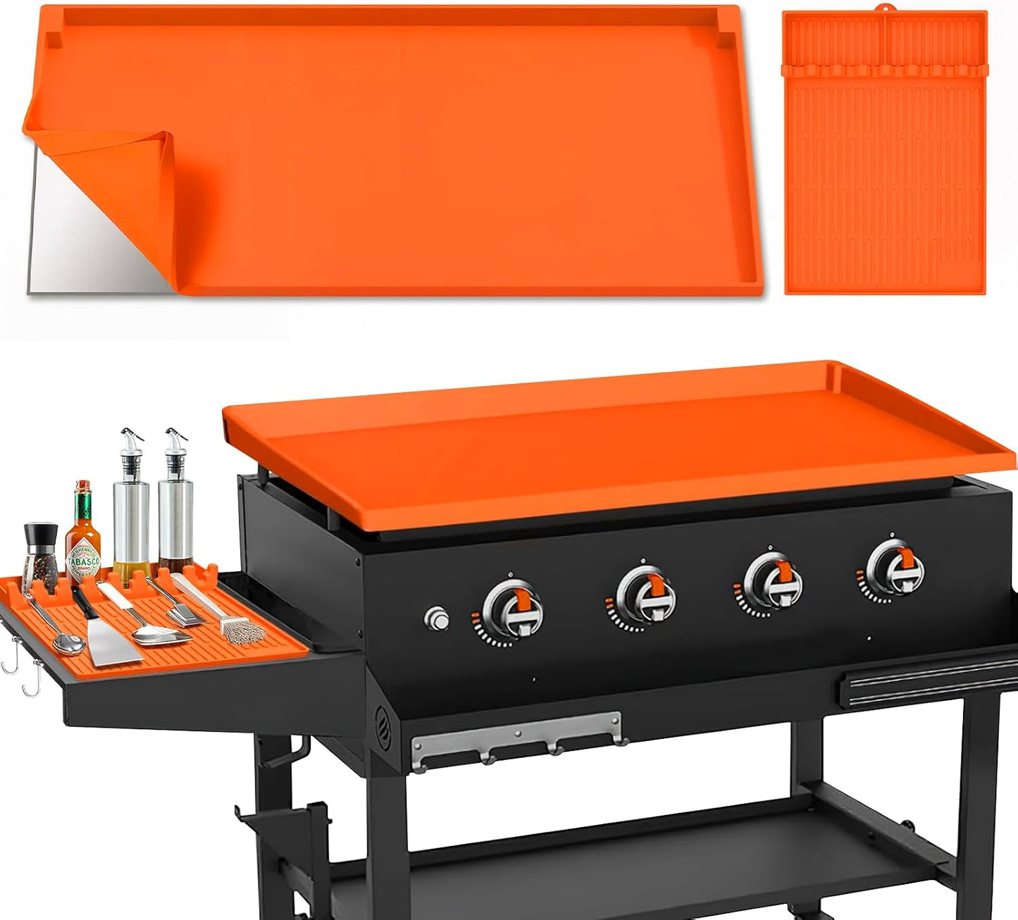 Cubierta parrilla silicona Blackstone 28 y 16 con accesorios