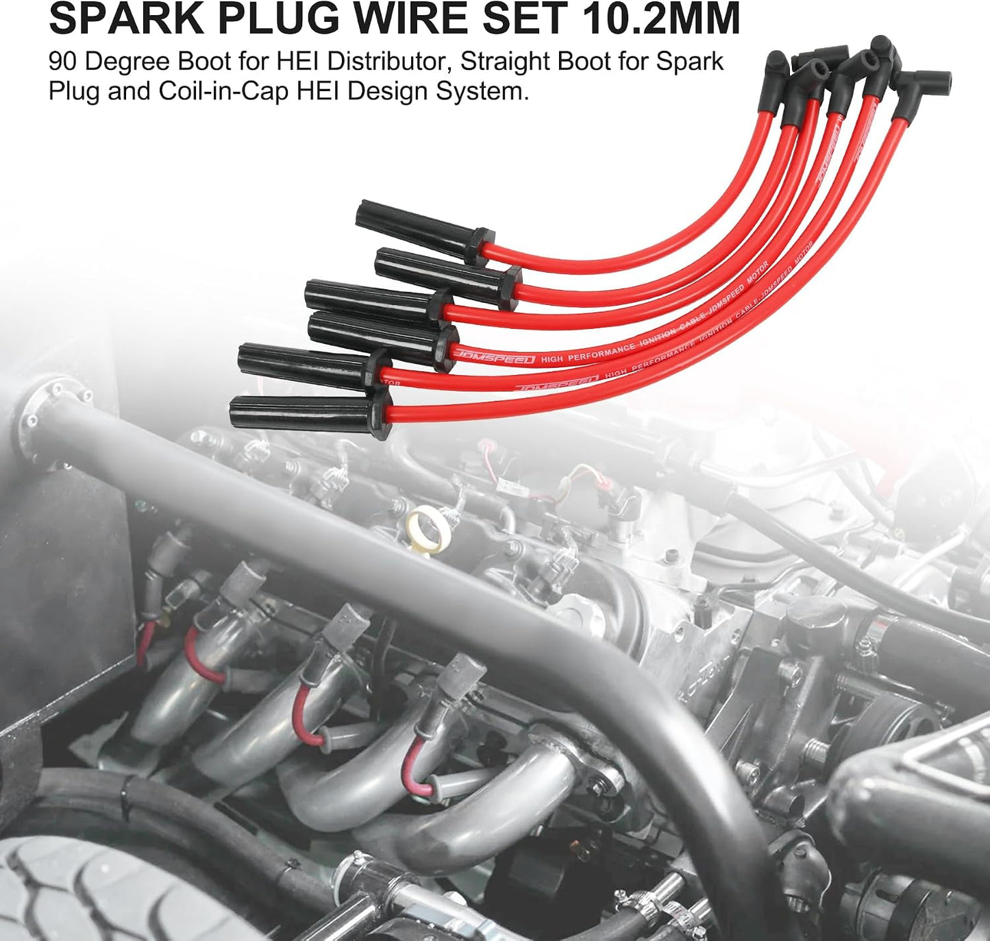Set 6 Pzas Cables Bujía 10.2mm Silicona para Jeep AMC