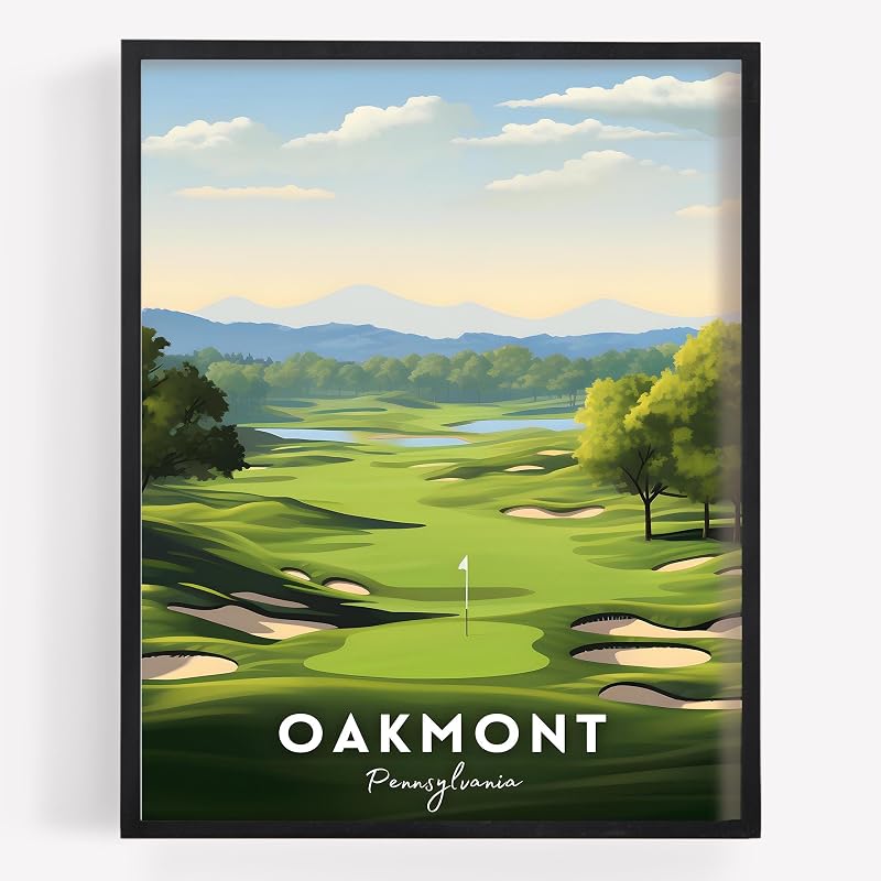 Póster arte golf Augusta Pebble Beach decoración oficina