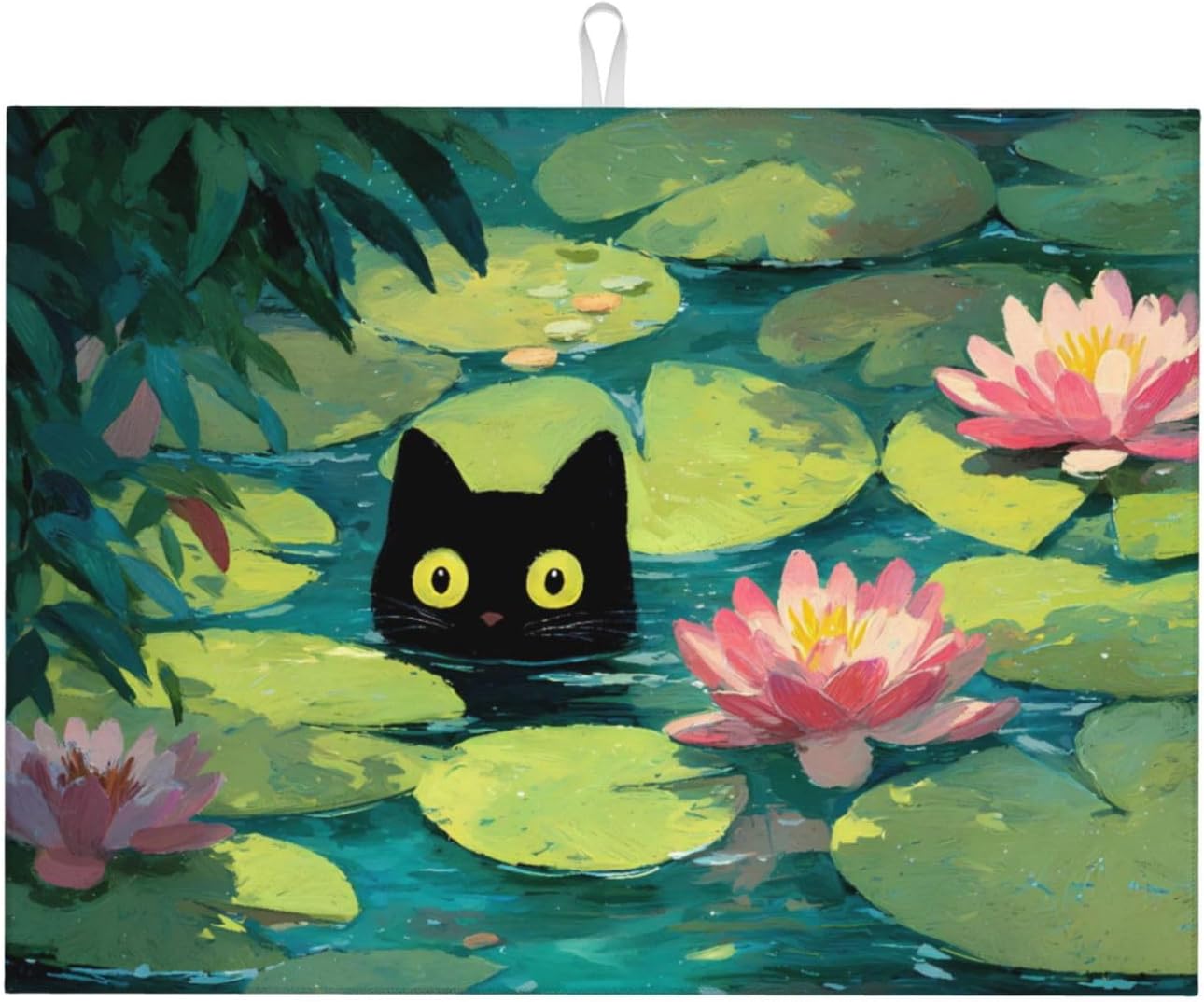 Almohadilla secadora plato 18x24pulg diseño gatos reutilizable