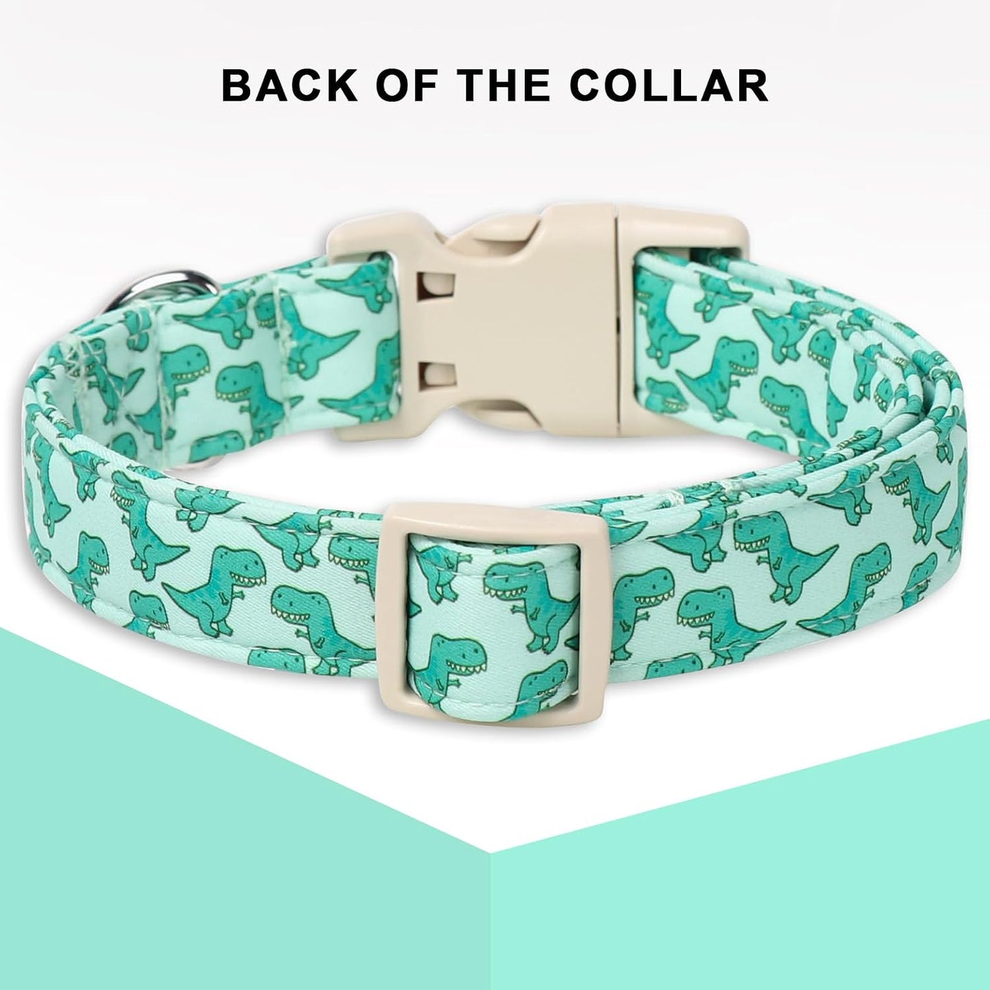 Collar dinosaurio para perro algodón hebilla ajustable
