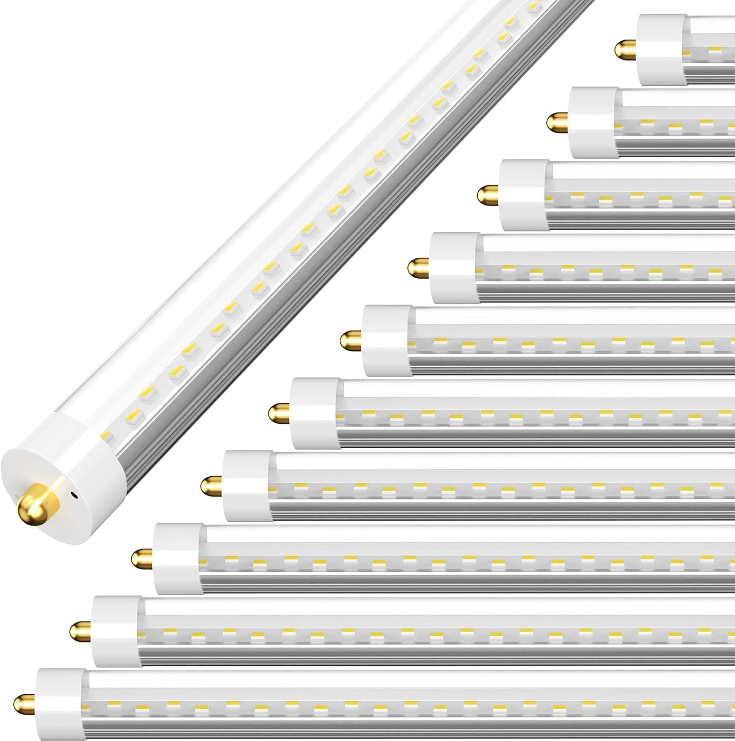 Luz LED T8 T12 8pies 6000K 50W cubierta transparente