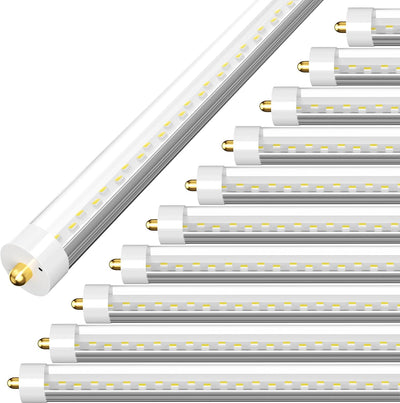 Luz LED T8 T12 8pies 6000K 50W cubierta transparente