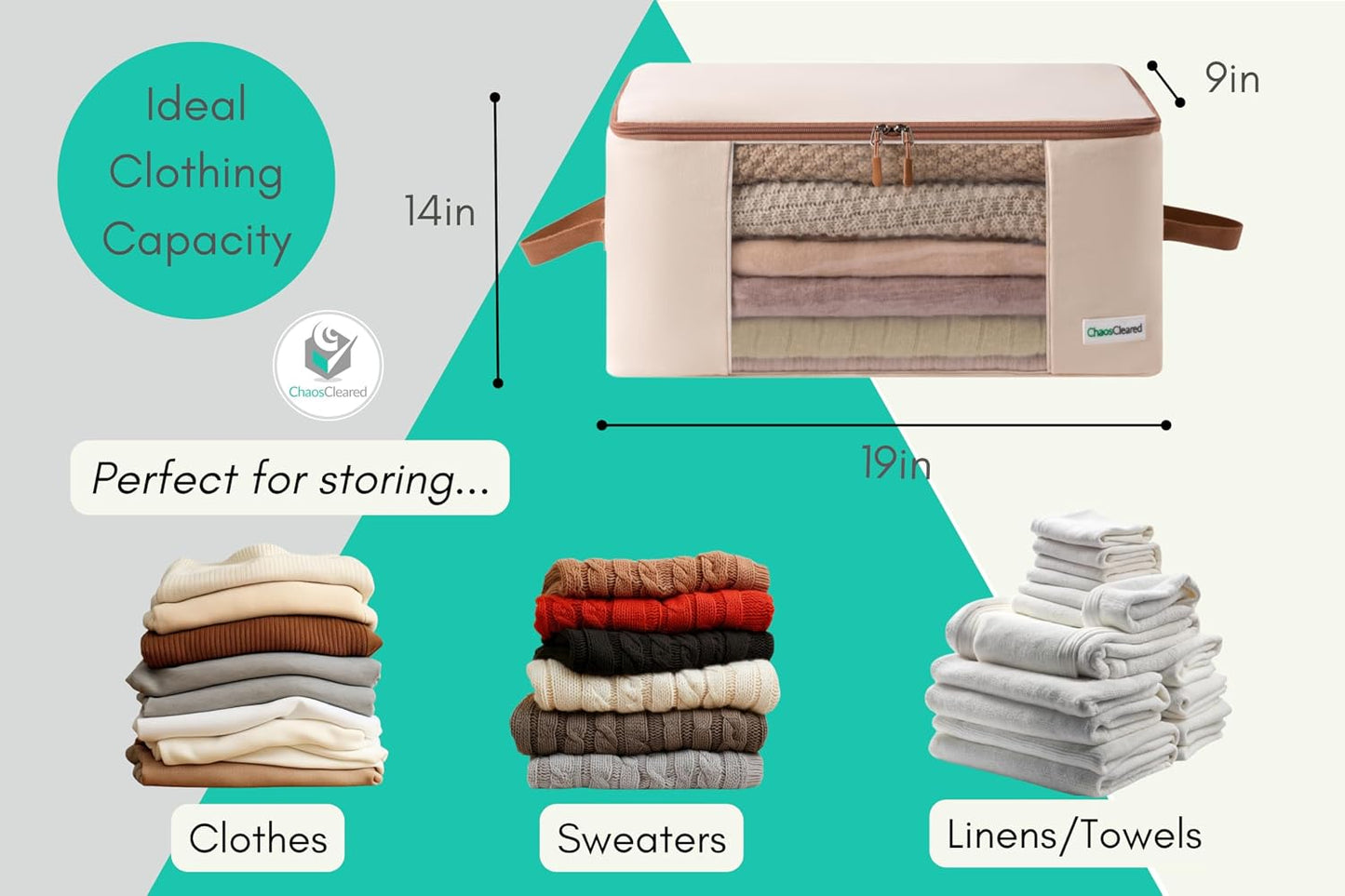 Bolsas lona organizadoras ropa suéteres y cama
