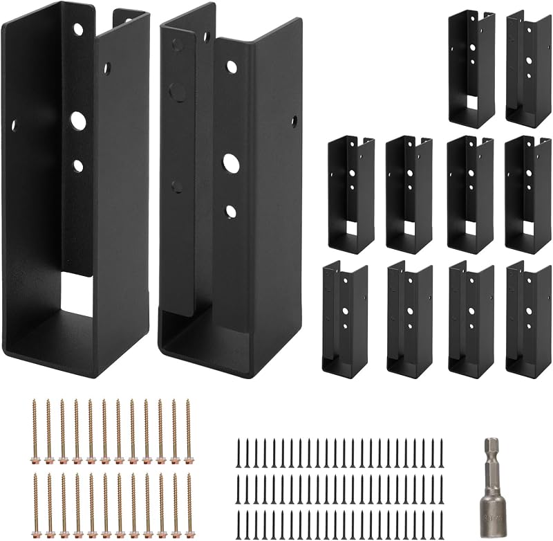 12 Perchas Vigas 2x6 Soportes Acero Sólido Negro