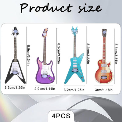 4 imanes de guitarra para nevera escala 1:12 mini instrumentos musicales
