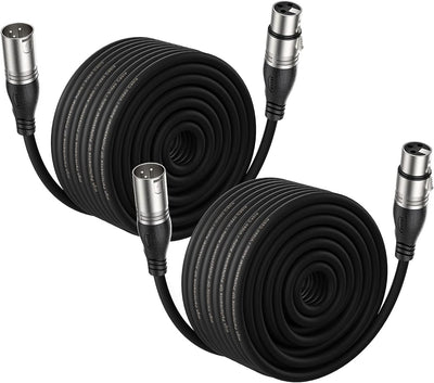Cable XLR 100pies 2uds micrófono equilibrado negro