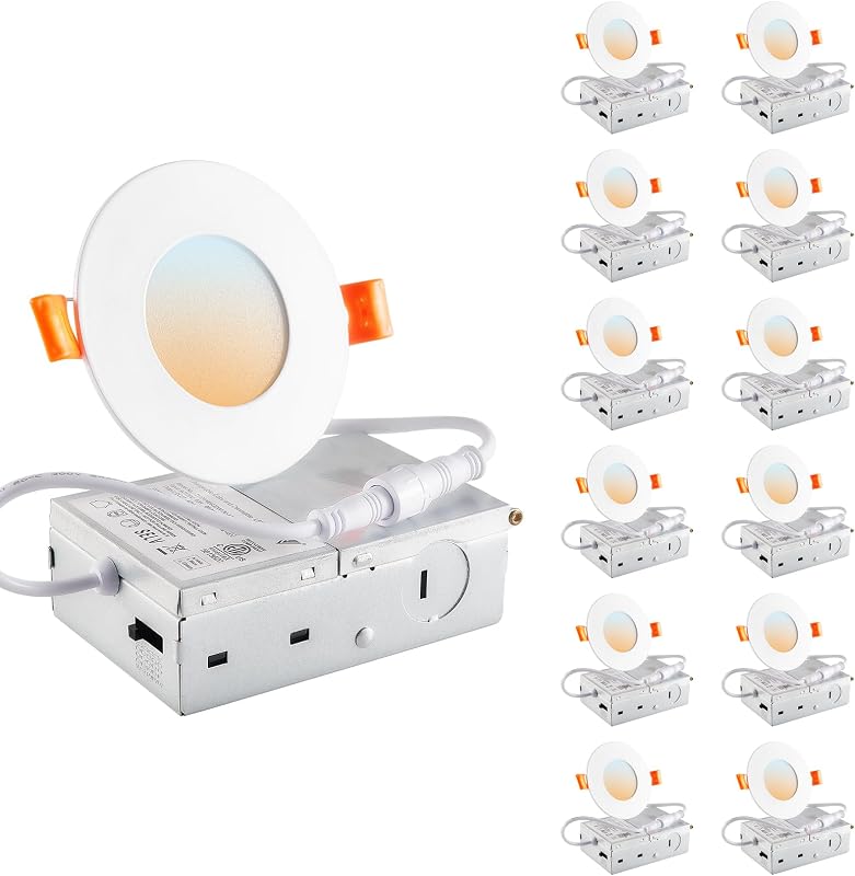 Lámpara techo empotrada LED 3" 12 Pzas Blanco