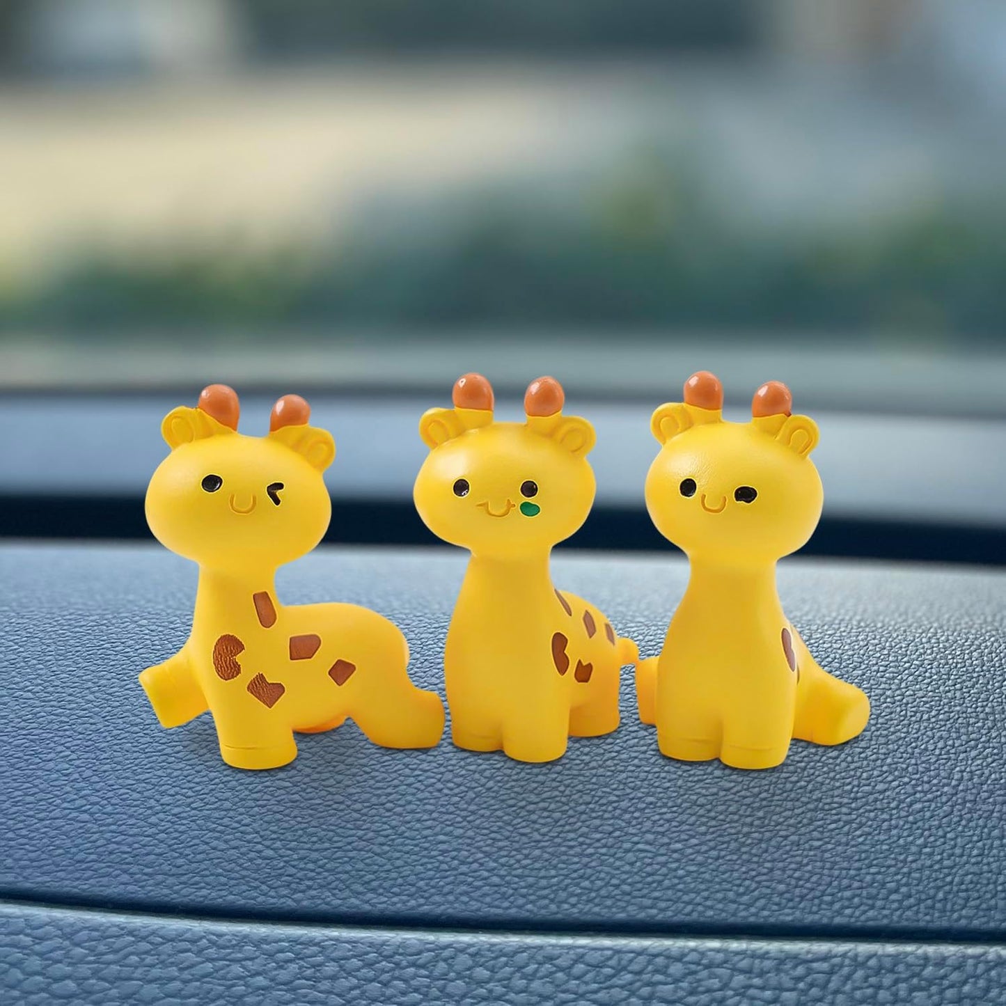 3 Pzas figuras resina jirafa decoración espejo coche