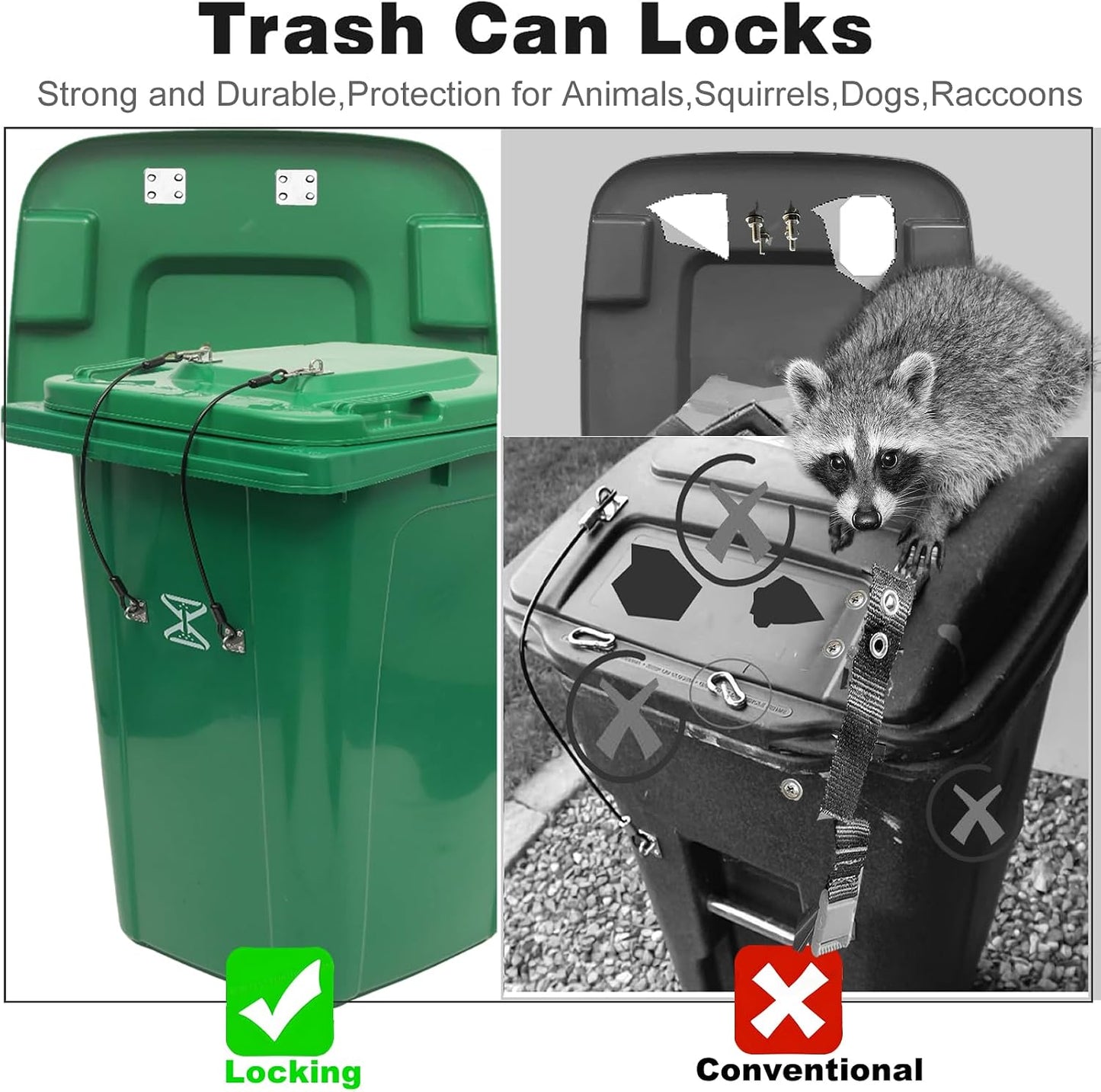 Cerradura cubo basura resistente perros 4 Uds