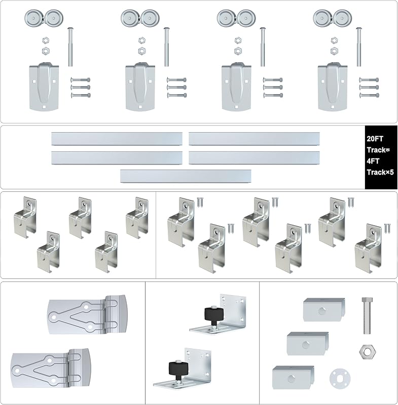 Kit herrajes puerta corrediza granero acero galvanizado 20ft
