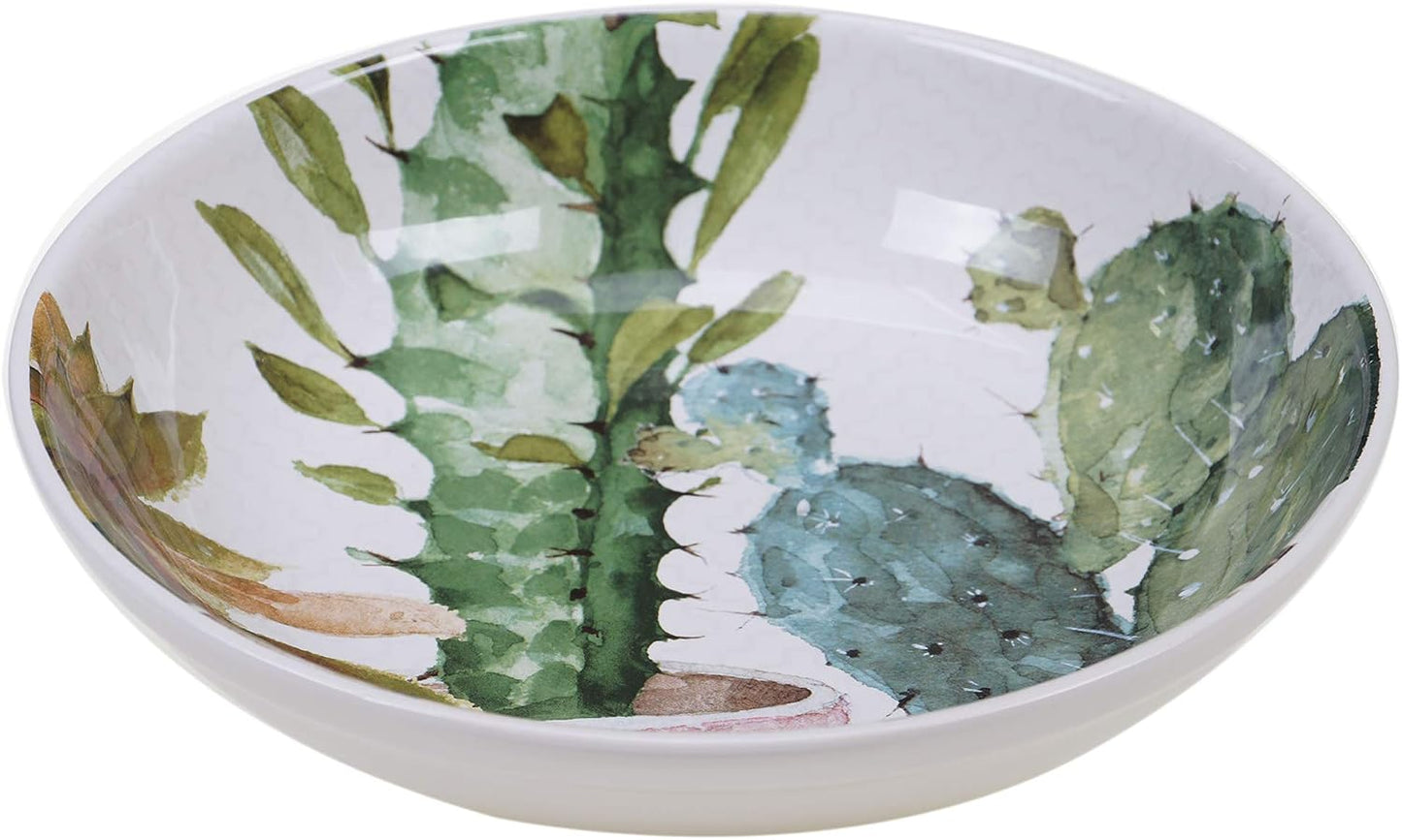 Cuenco cerámica cactus verde 13x3pulg acuarela