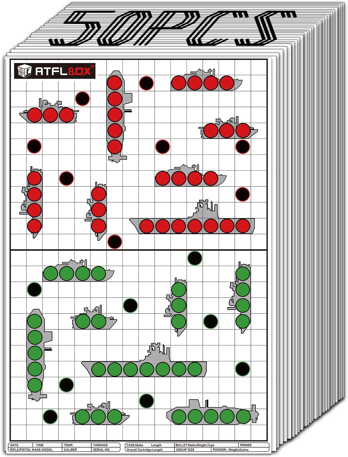 Objetivo Batalla 17x25pulg Blancos Papel Rifle Tiro