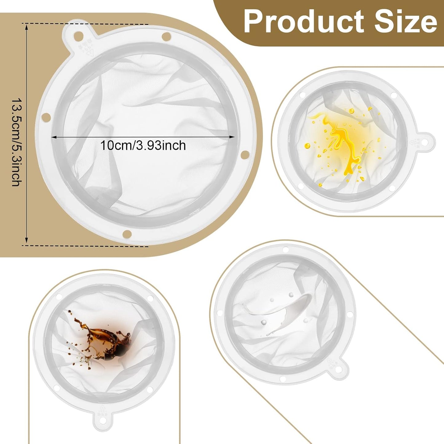 4 Filtros Malla Plástico Reutiliz. 5pulg