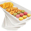 Bandeja plástico blanco 4 Pzas para comida frutas aperitivos