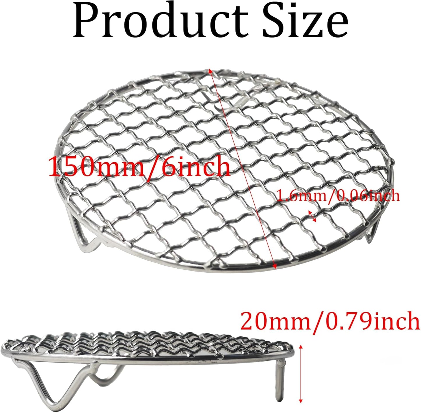 Estante cocina redondo 6pulg acero inox con patas horno freidora