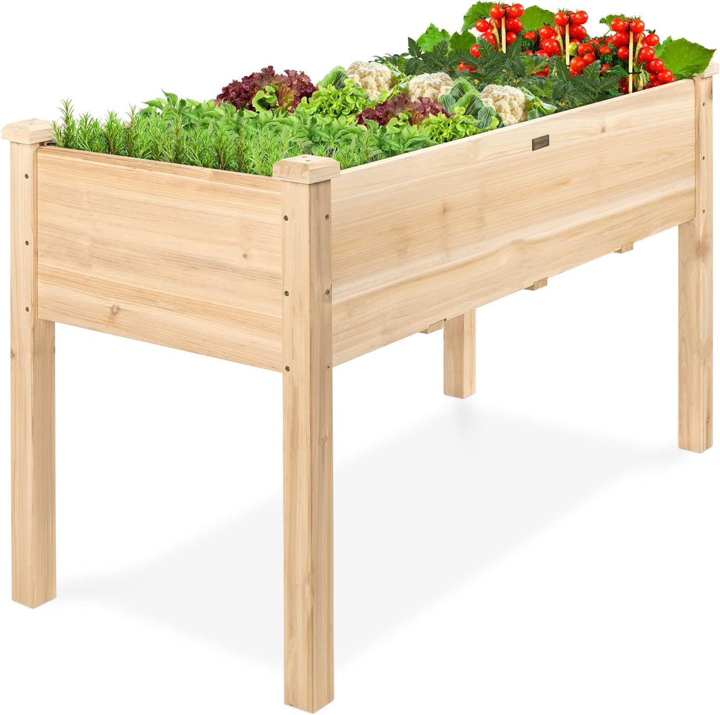 Jardinera elevada madera soporte patio balcón 48x24x30pulg