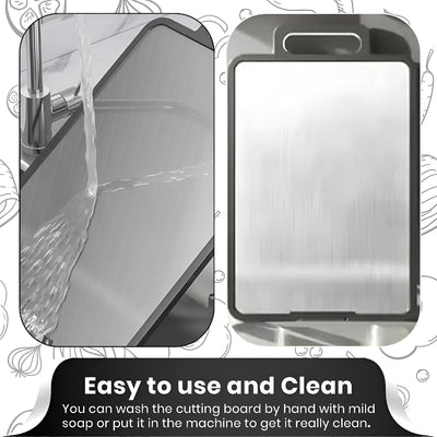 Tabla cortar acero inox doble cara gris