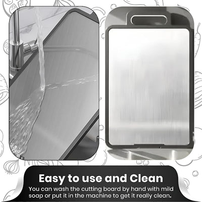 Tabla cortar acero inox doble cara gris