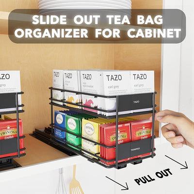 Organiz. bolsas té extraíble para gabinete 5.6x10.6pulg