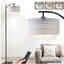 Lámpara pie arco estilo rústico boho con control remoto