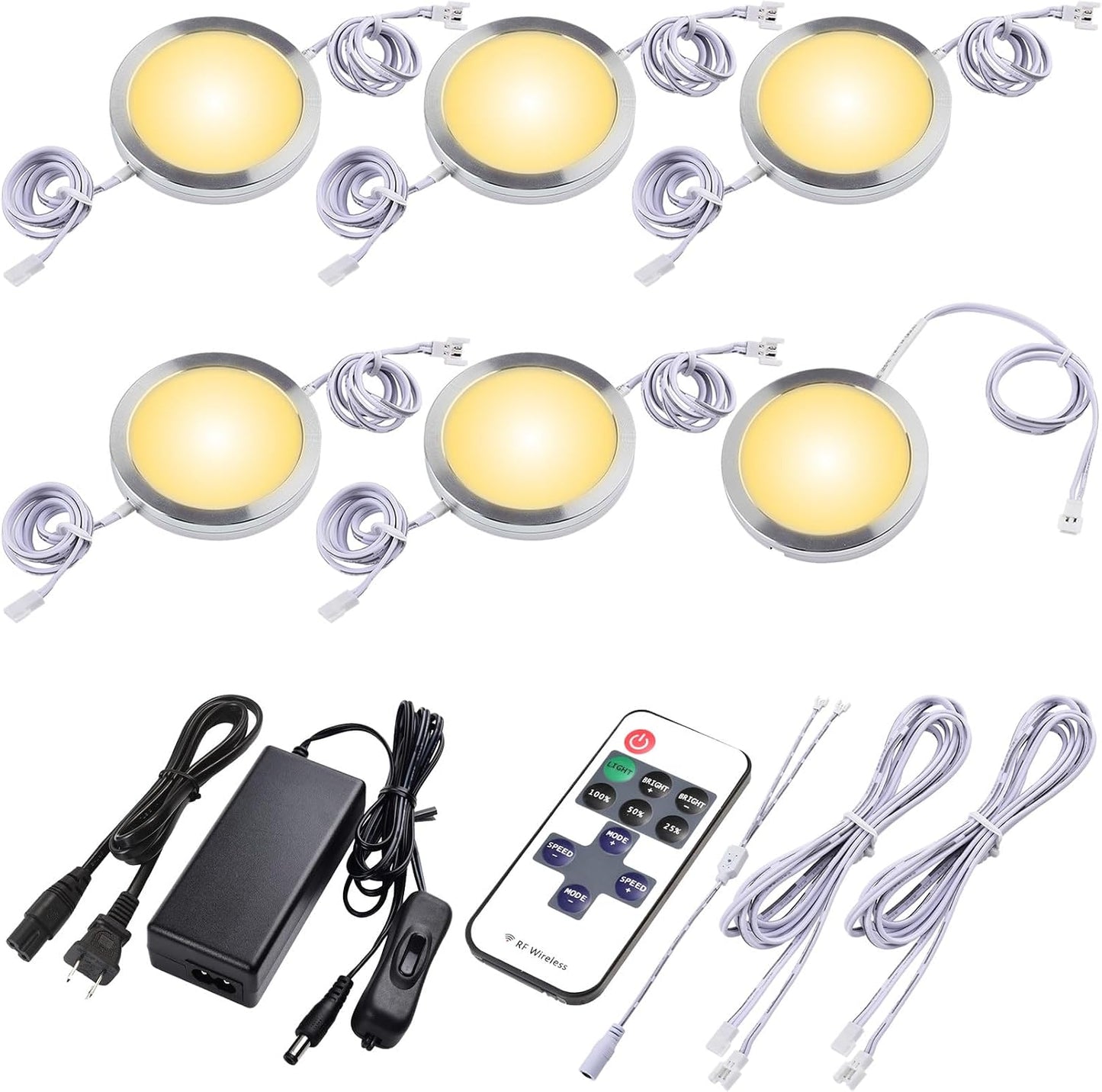 Luz LED para gabinete cocina con control remoto RF 110V