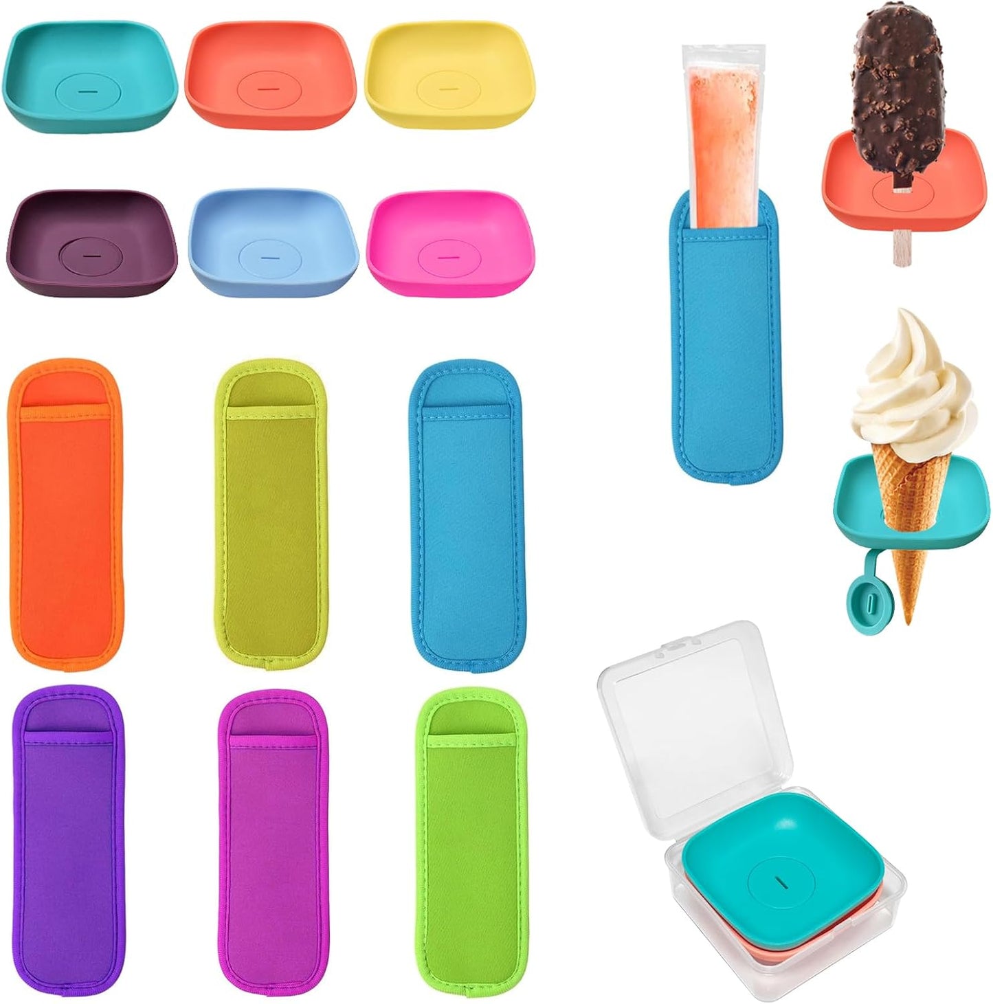 Soporte silicona paletas hielo reutilizable niños ajustable