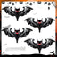 4 Murciélagos Inflables Halloween 26" Negro Exteriores