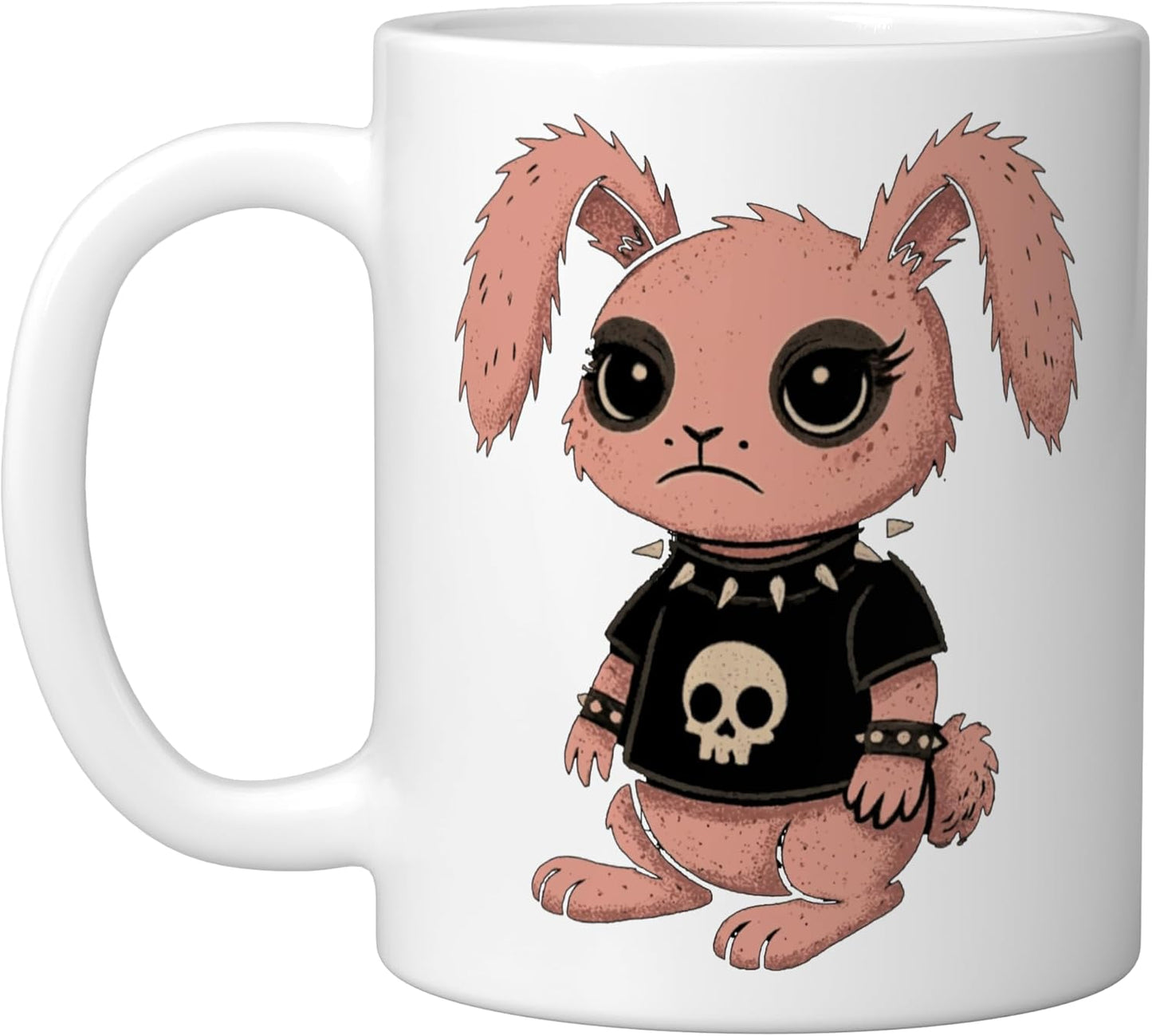 Taza Cerámica Pastel Gothic Con Calavera Blanca