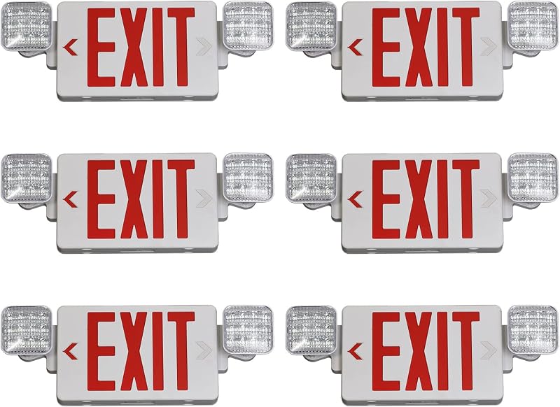 Señal salida roja con luces emergencia UL 120/277V