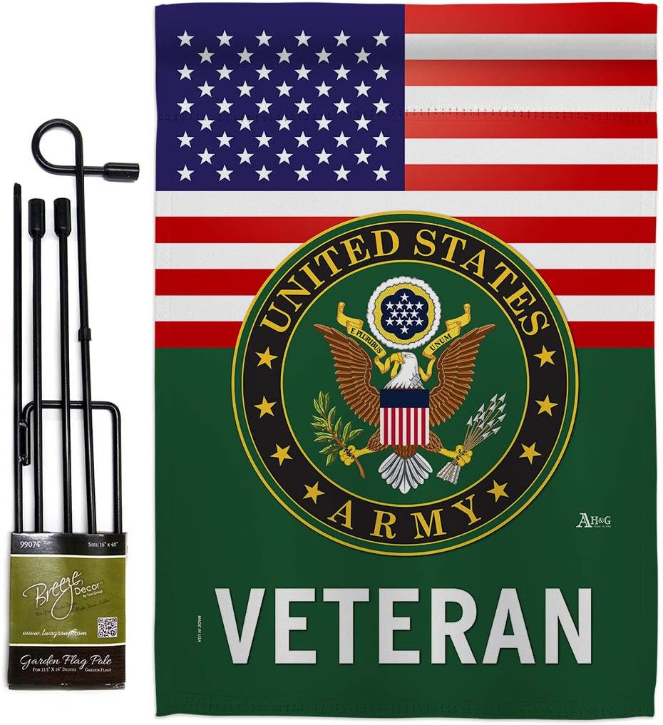 Bandera veteranos USA con soporte decoración americana