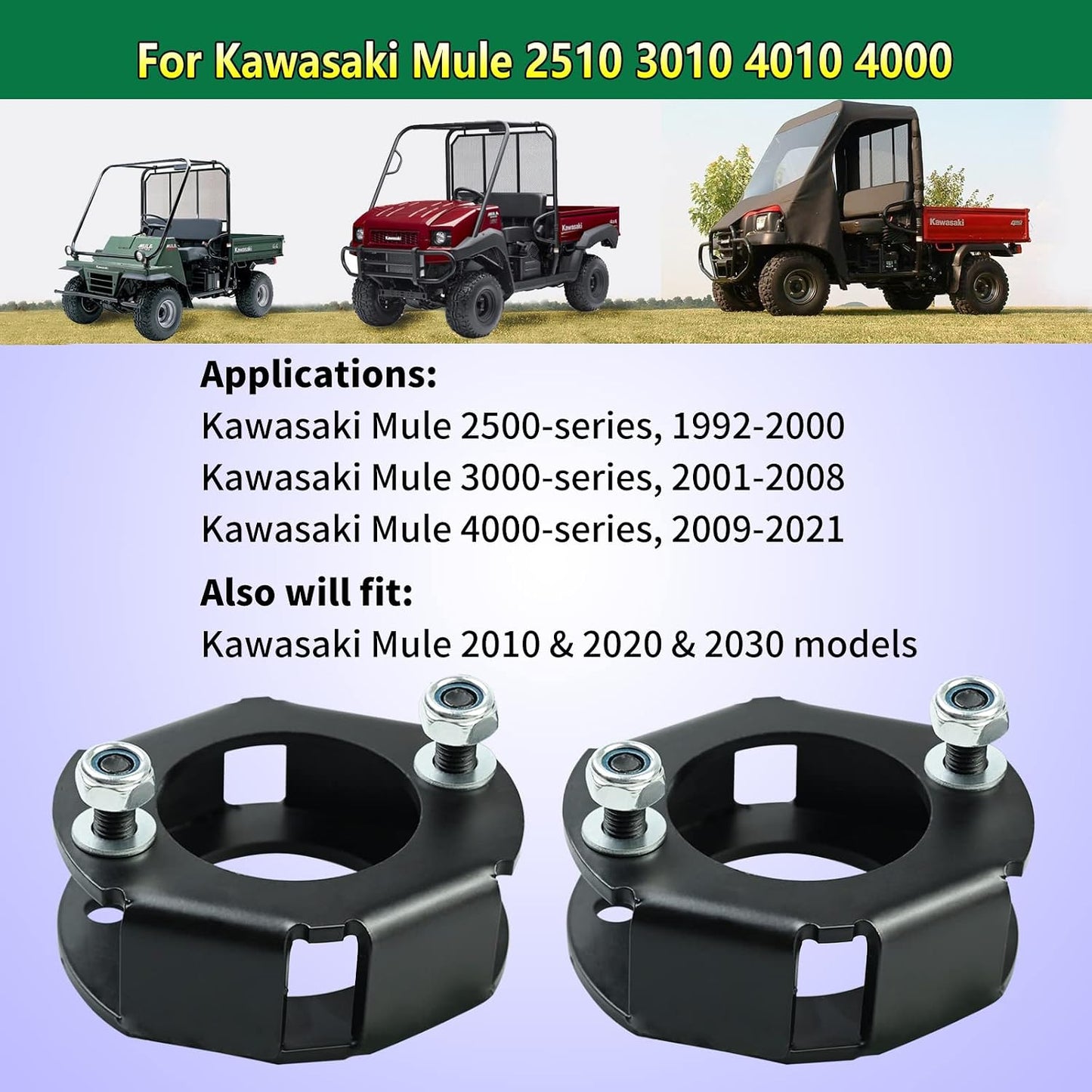 Kit 2 Pzas Espaciadores Elevación 2" Comp Kawasaki Mule 1990