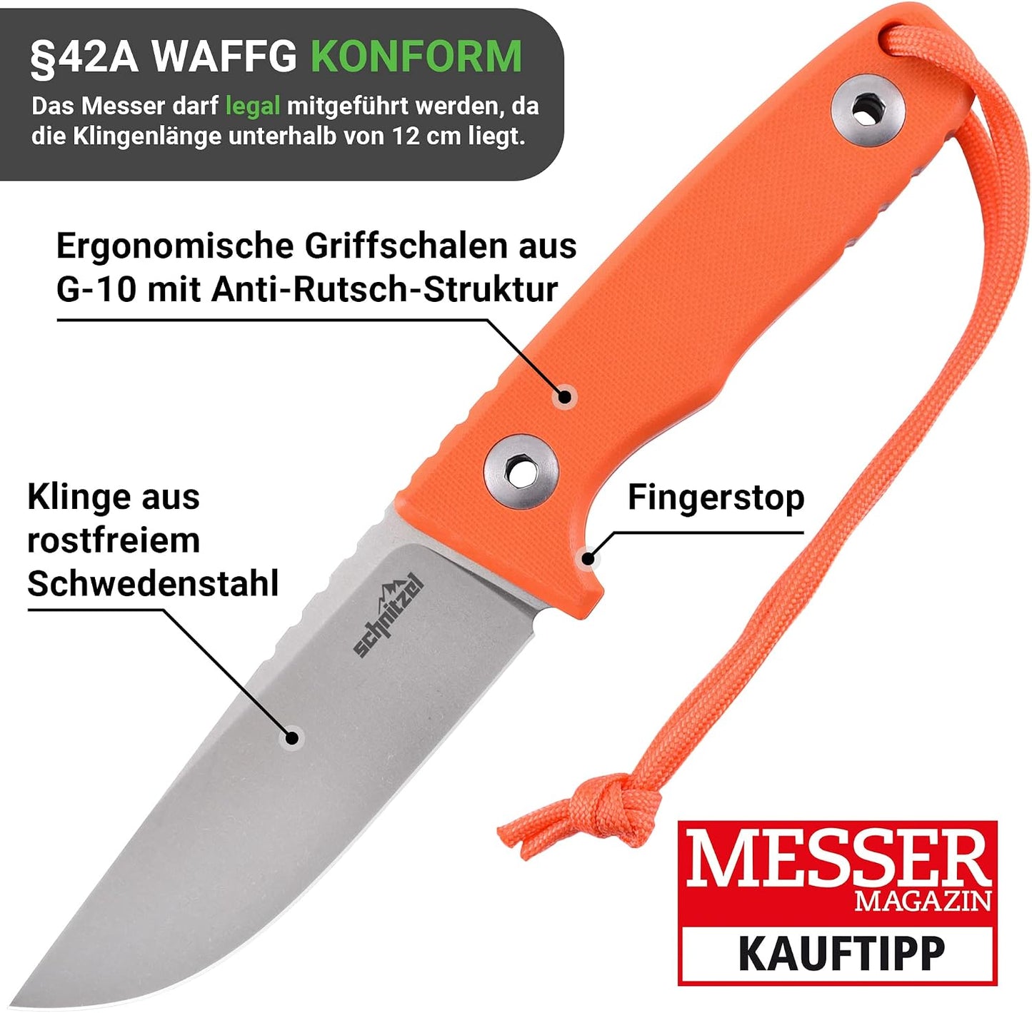 Cuchillo exterior Kydex con sistema colgante para adultos