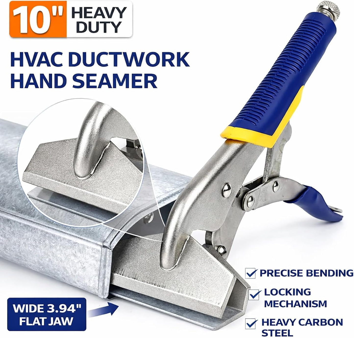Selladora manual 10" para HVAC y metal con bloqueo