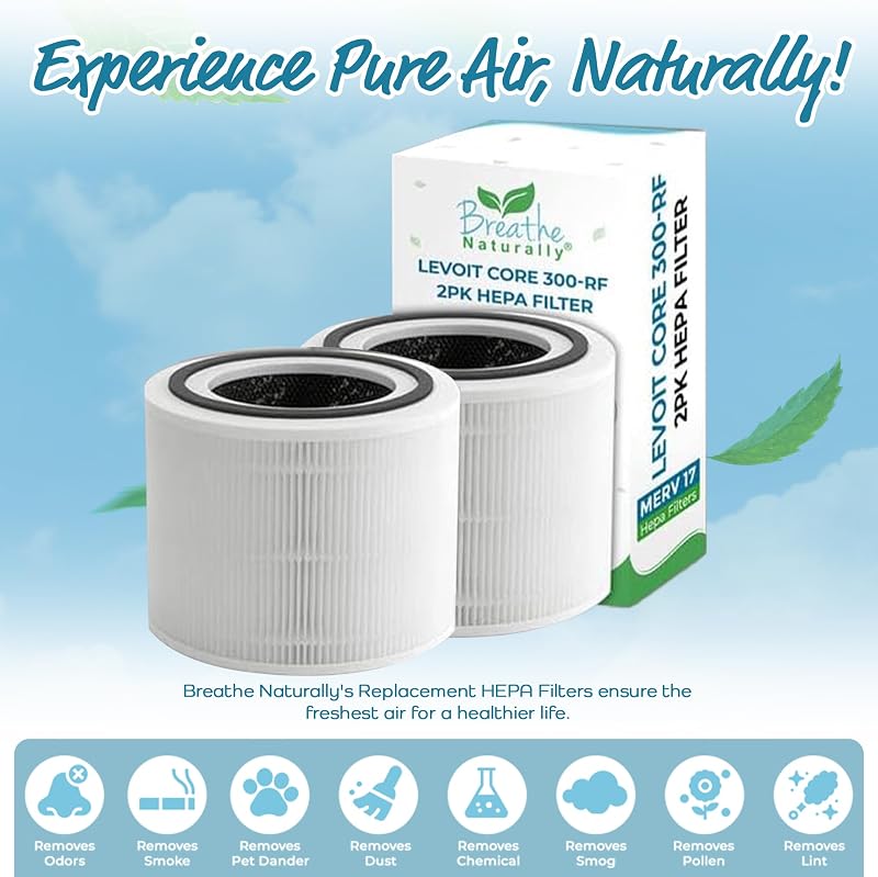 4 Filtros HEPA Repuesto para Purificador Levoit Core 300