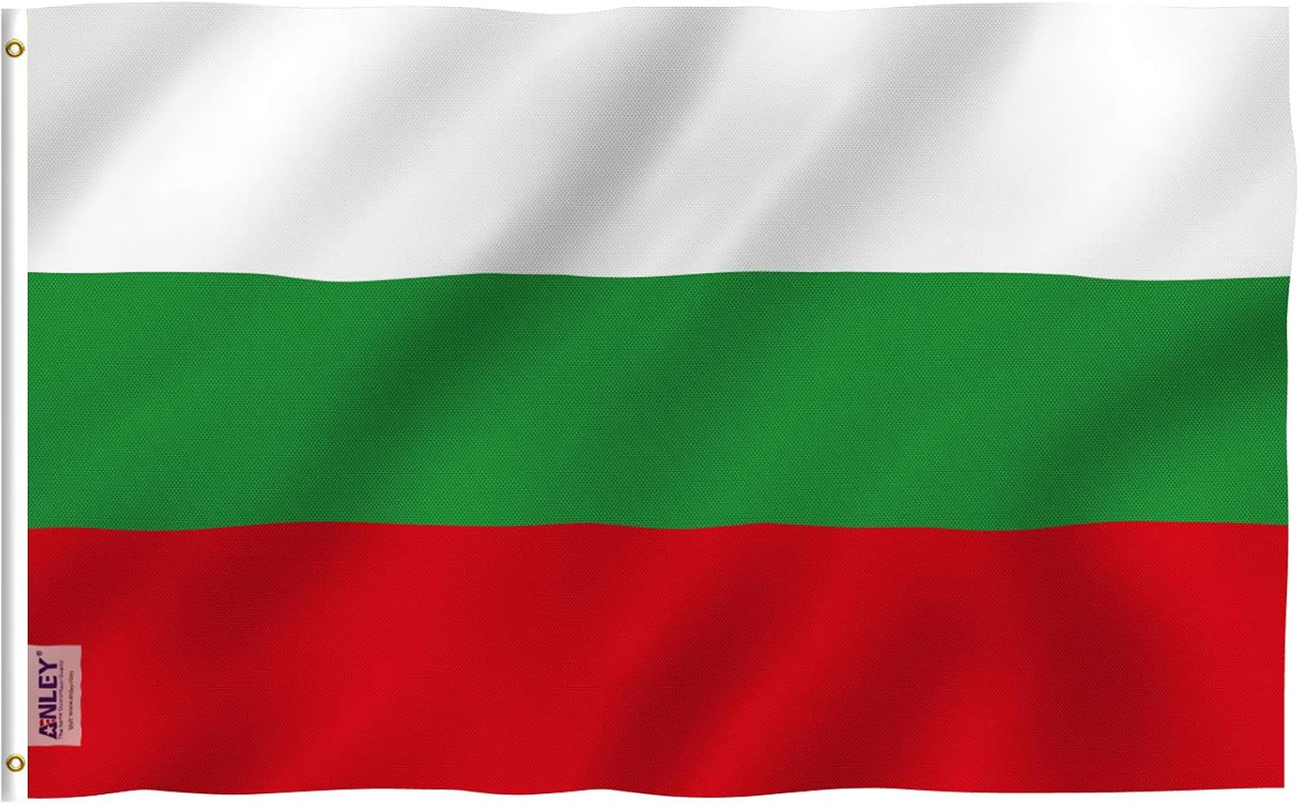 Bandera Bulgaria 3x5ft poliéster ojales latón doble costura