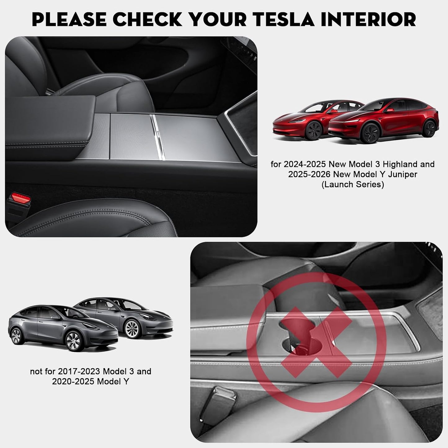 Bandeja organizadora consola Tesla Model Y 2026