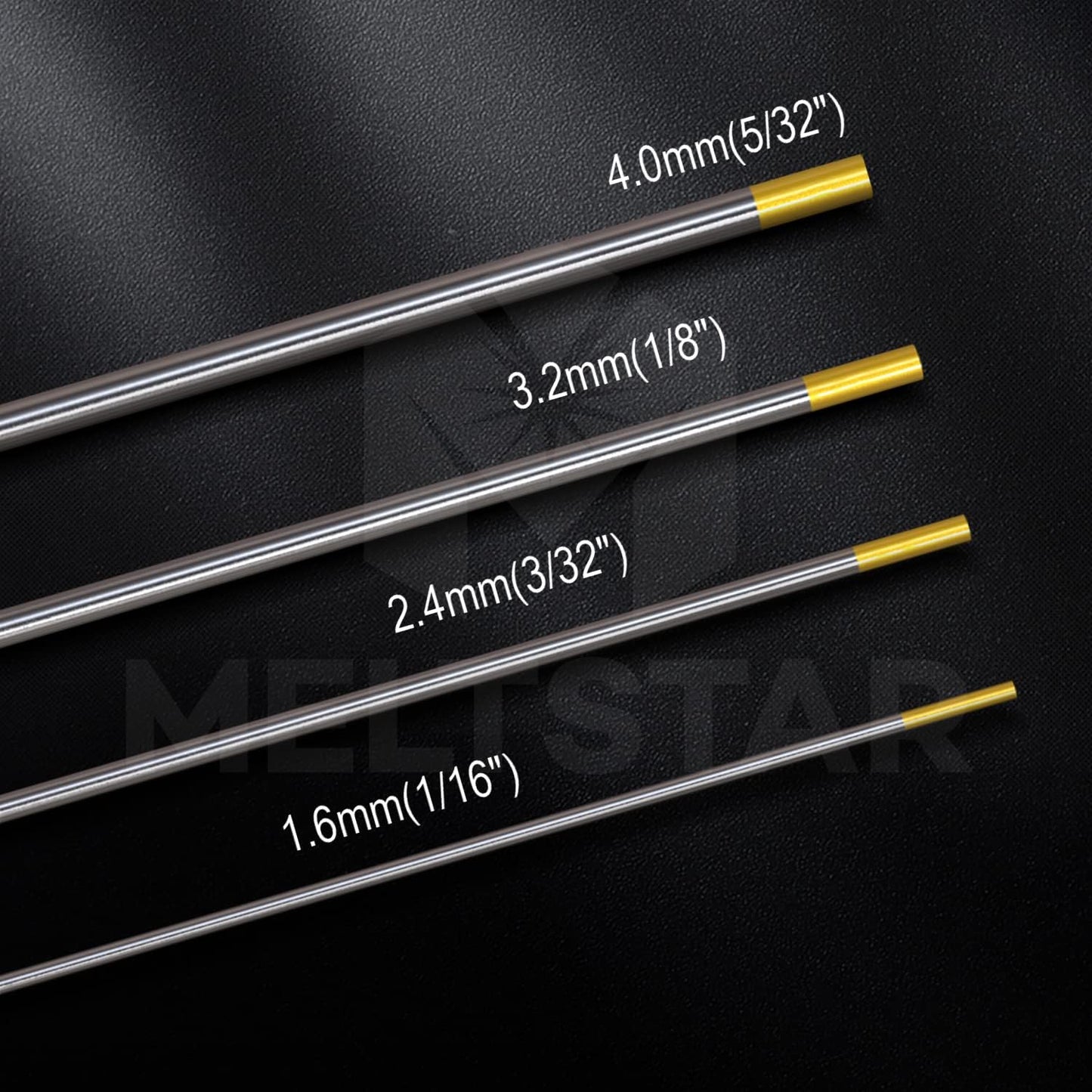 Electrodos Tungsteno Lantanado 3/32x7pulg Oro Pack 10