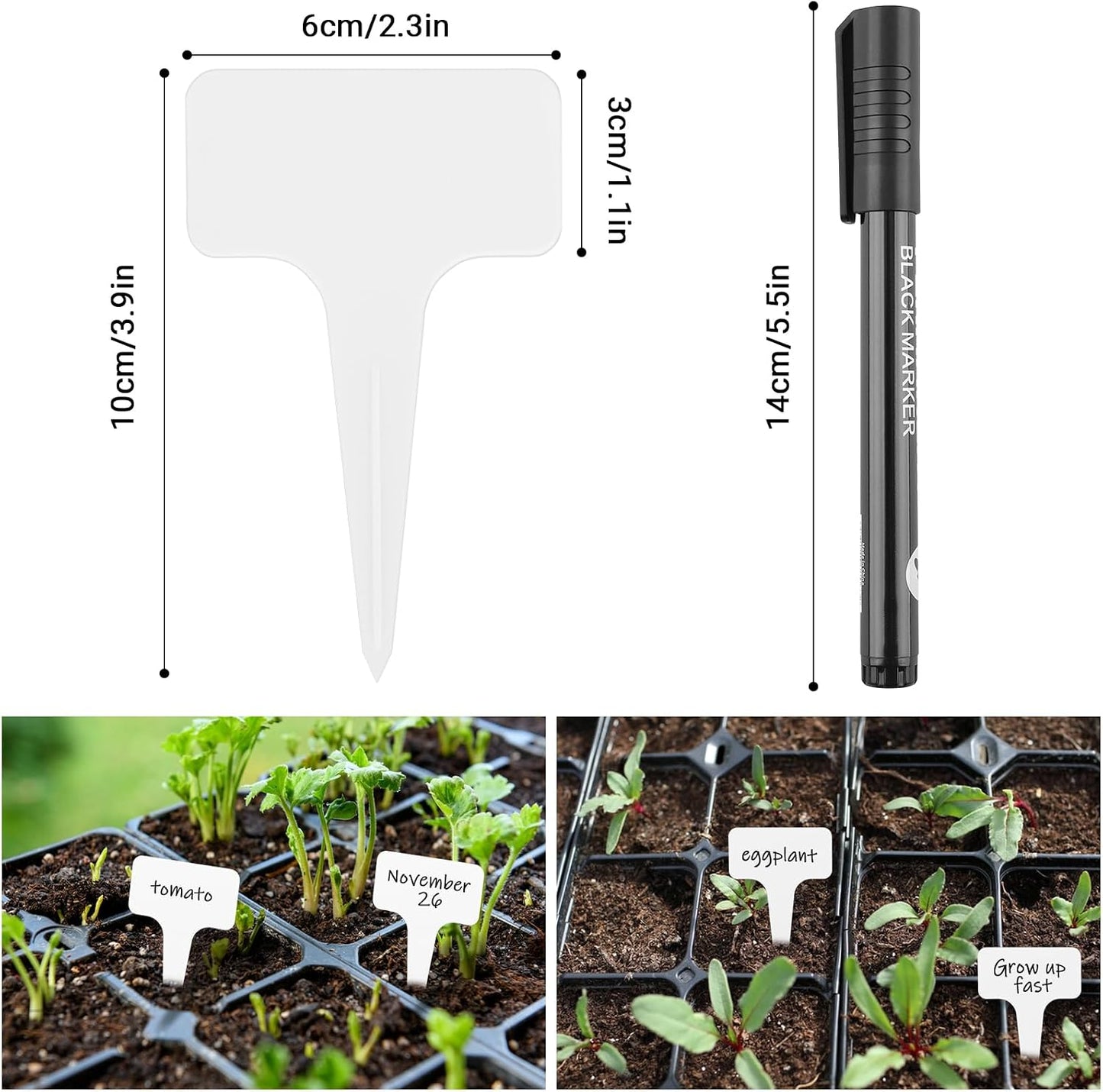 Etiquetas plástico para plantas impermeables 300 uds