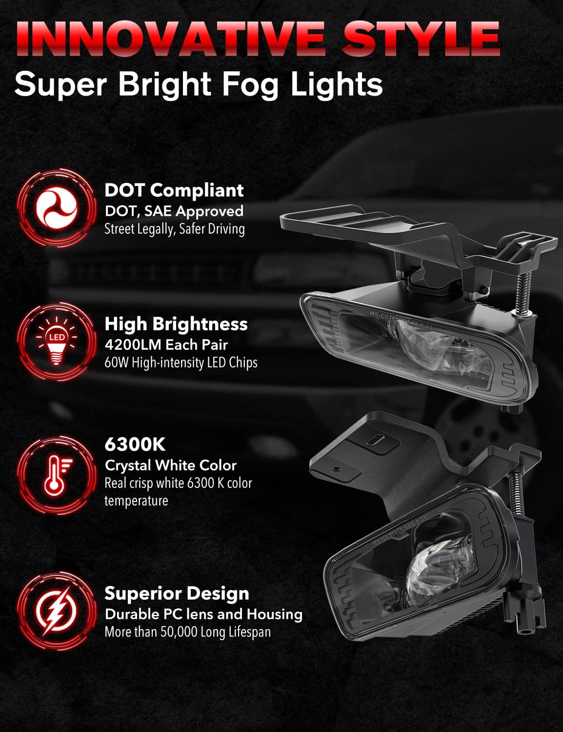 Luces niebla LED 60W comp Chevy Silverado 99-02