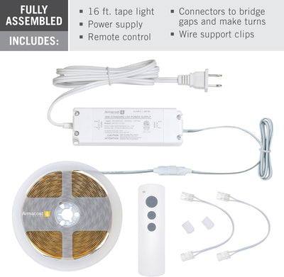 Kit luz LED RibbonFlex 16pies control remoto 3000k