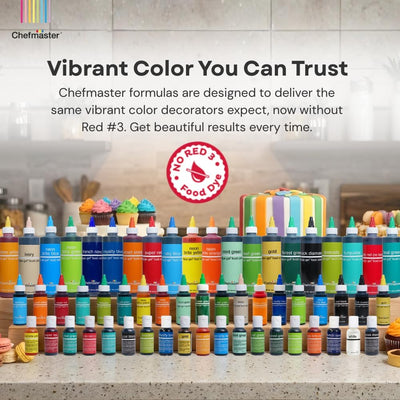 Colorante Alimenticio Chefmaster Azul Real Rojo Sin 3 2.3oz