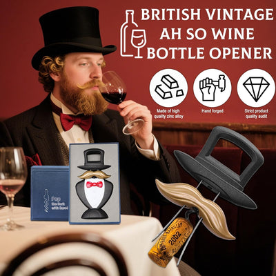 Sacacorchos vino 3en1 estilo británico forjado a mano
